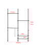en.casa Teleskopgarderobe Kemi in Schwarz (L)200cm