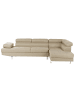 Beliani Ecksofa NORREA in Beige/Silber - (W) 262 x (H) 81 x (L) 169 cm linksseitig