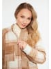 RISA Damen Übergangsjacke Aus Wollgemisch in Kariert Beige Braun