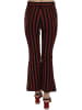 Dolce & Gabbana Schwarz Amarant Streifen Cropped ausgestellt Hose