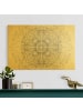 WALLART Leinwandbild Gold - Mandala Aquarell Ornament Muster in Schwarz-Weiß