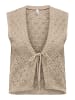 ONLY Strickjacke Häkeleinsätze Zierschleife Elegant in Grau