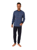 NORMANN langarm Schlafanzug Pyjama Bündchen - 83249 in blau