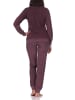 NORMANN Frottee Schlafanzug langarm Bündchen Sterne in beere