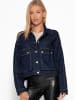SASSYCLASSY Jeans Jacke mit aufgesetzten Taschen in Dunkelblau