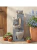 ABRIHOME Gartenbrunnen mit LED-Beleuchtung in Steingrau (B) 31,5 x (T) 29 x (H) 80 cm