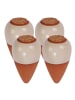 4 x Tonkegel in Terrakotta/ Beige - 350 ml