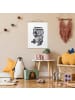 WALLART Stoffbild - Laura Graves - Illustration Koala mit Radio Malerei in Grau