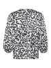 Kaffe Langarm-Bluse KAroxy Loose fit in White/Black Leopard