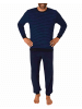 NORMANN langarm Frottee Pyjama Schlafanzug Bündchen - 70650 in blau