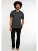 CiTO Schlafanzug - T-Shirt mit Hose lang Night & Home in Grau / Schwarz