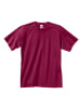 Fruit of the Loom Freizeitshirt in weinrot + weiß