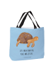 Mr. & Mrs. Panda Tote Bag Schildkröte MHerzieren mit Spruch in Blau Pastell