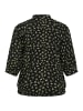 KAFFE curve Langarm-Bluse KCemina in Black/Green Lettuce Ditzy