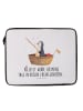 Mr. & Mrs. Panda Notebook Tasche Pinguin Angelboot mit Spruch in Weiß