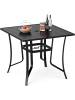 COSTWAY Gartentisch Metall 91x91x73cm in Schwarz