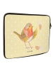 Mr. & Mrs. Panda Laptoptasche Rotkehlchen Federn ohne Spruch in Gelb Pastell