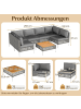COSTWAY 7 tlg. PE-Rattan Gartenmöbel Set mit Kissen in Grau