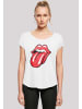 F4NT4STIC Long Cut T-Shirt The Rolling Stones Zunge in weiß