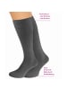 FußGut Baumwolle Unisex Stützkniestrümpfe, 3 Paar in grau