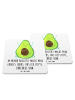Mr. & Mrs. Panda Glasuntersetzer Avocado Glücklich mit Spruch in Weiß