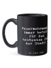 Mr. & Mrs. Panda Kaffeetasse Spruch Feuerwehrmann Held mit Spruch in Schwarz