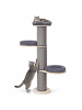relaxdays Kratzbaum in Grau/ Natur - (H)187 x (D)46 cm