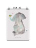 Mr. & Mrs. Panda Plakat Elefant Biene ohne Spruch in Grau Pastell