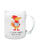 Mr. & Mrs. Panda Glas Fuchs Sänger mit Spruch in Transparent