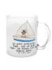 Mr. & Mrs. Panda Glas Bär Segeln mit Spruch in Transparent