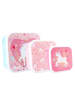 COFI 1453 Snackbox Lunchbox 3-in-1 – Einhorn Design, stapelbare Behälter in Mehrfarbig