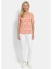 GOLDNER Viskoseshirt mit femininem Ornamentmuster in orange / weiß / gemustert
