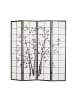 Homestyle4u 4-tlg. Paravent in Schwarz 176x179