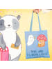 Mr. & Mrs. Panda Tragetasche Halloween Zauber mit Spruch in Sky Blue