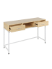 relaxdays Konsolentisch in Weiß/ Natur  - (B)120 x (H)80 x (T)40 cm