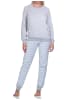 NORMANN Frottee Schlafanzug lang Bündchen und Applikation - 82667 in hellblau