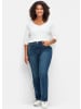 sheego Gerade Jeans in dark blue denim