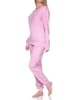 NORMANN Fleece Schlafanzug langarm Bündchen chilige optik in pink