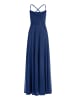 Vera Mont Abendkleid mit Wasserfallausschnitt in Dunkelblau/Grau