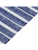 Beliani Geflochtener Teppich BADEMLI in Blau/Weiß - (W) 160 x (H) 1 x (L) 230 cm