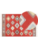 Beliani Kelim LORUT in Bunt/Rot/Braun - (W) 200 x (L) 300 cm