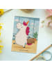 Mr. & Mrs. Panda Postkarte Einhorn Koffer Design ohne Spruch in Weiß