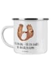 Mr. & Mrs. Panda Emaille Tasse Freie Trauung Jawort mit Spruch in Weiß