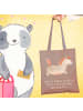 Mr. & Mrs. Panda tote bag Pferd Springen mit Spruch in Braun Pastell