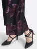 sheego Satin-Rock in schwarz-burgund-bedruckt