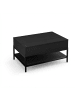 relaxdays Couchtisch in Schwarz - (B)90 x (H)45,5 x (T)60 cm