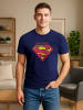United Labels Dad Power T-Shirt - Superman Logo in blau