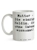 Mr. & Mrs. Panda Tasse Heldin Mutter mit Spruch in Weiß