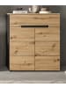 Inn.Furn Schuhschrank Flurkommode Eiche Artisan und grau 80 cm, mit Soft-Close