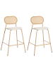Beliani 2-tlg Barhocker ADAVER in Braun/Beige